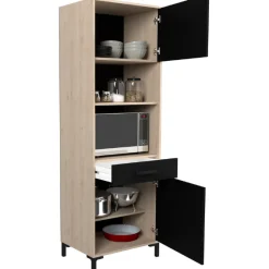 Buffetschrank Felicity 60cm, 2 Türen - Eichedekor/schwarz