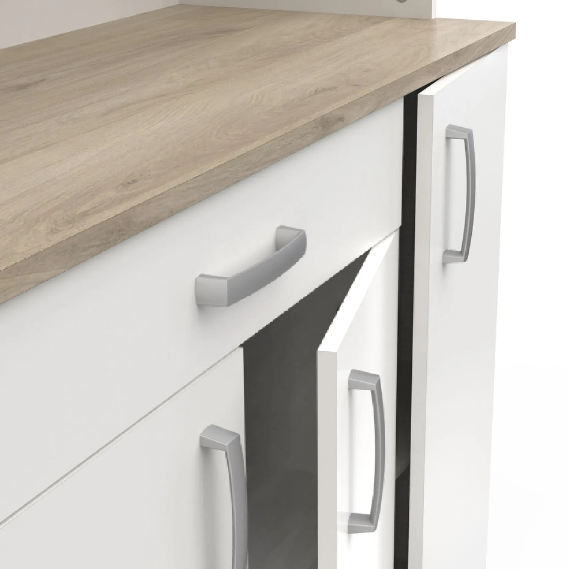 Buffetschrank Gabe-Kronberg Eiche/Mattweiß