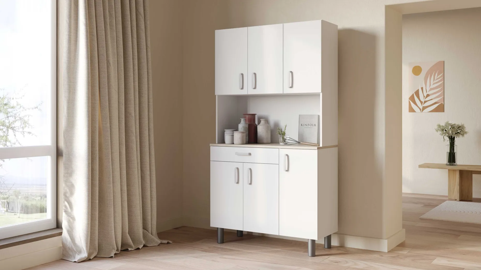 Buffetschrank Gabe-Kronberg Eiche/Mattweiß
