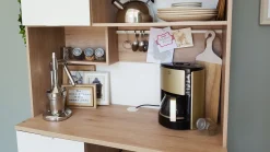 Buffetschrank Lydia 100cm, 3 Türen und 1 Schublade - Dekor Weiß/Eiche