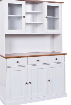 Buffetschrank Westerland breit - weiß/braun