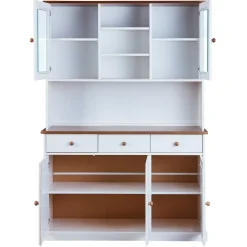 Buffetschrank Westerland breit - weiß/braun
