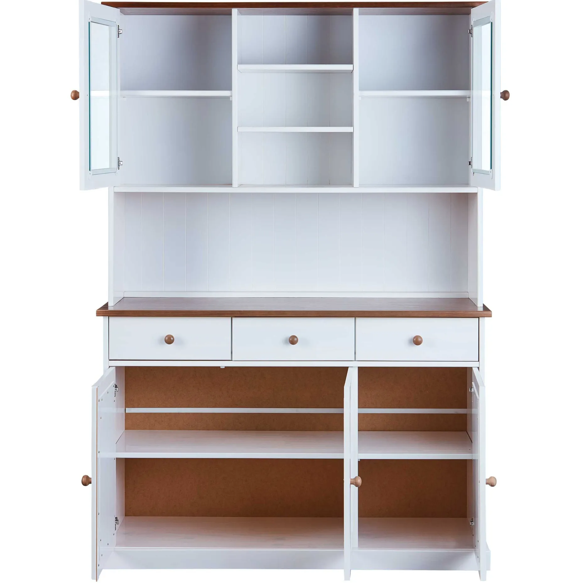 Buffetschrank Westerland breit - weiß/braun