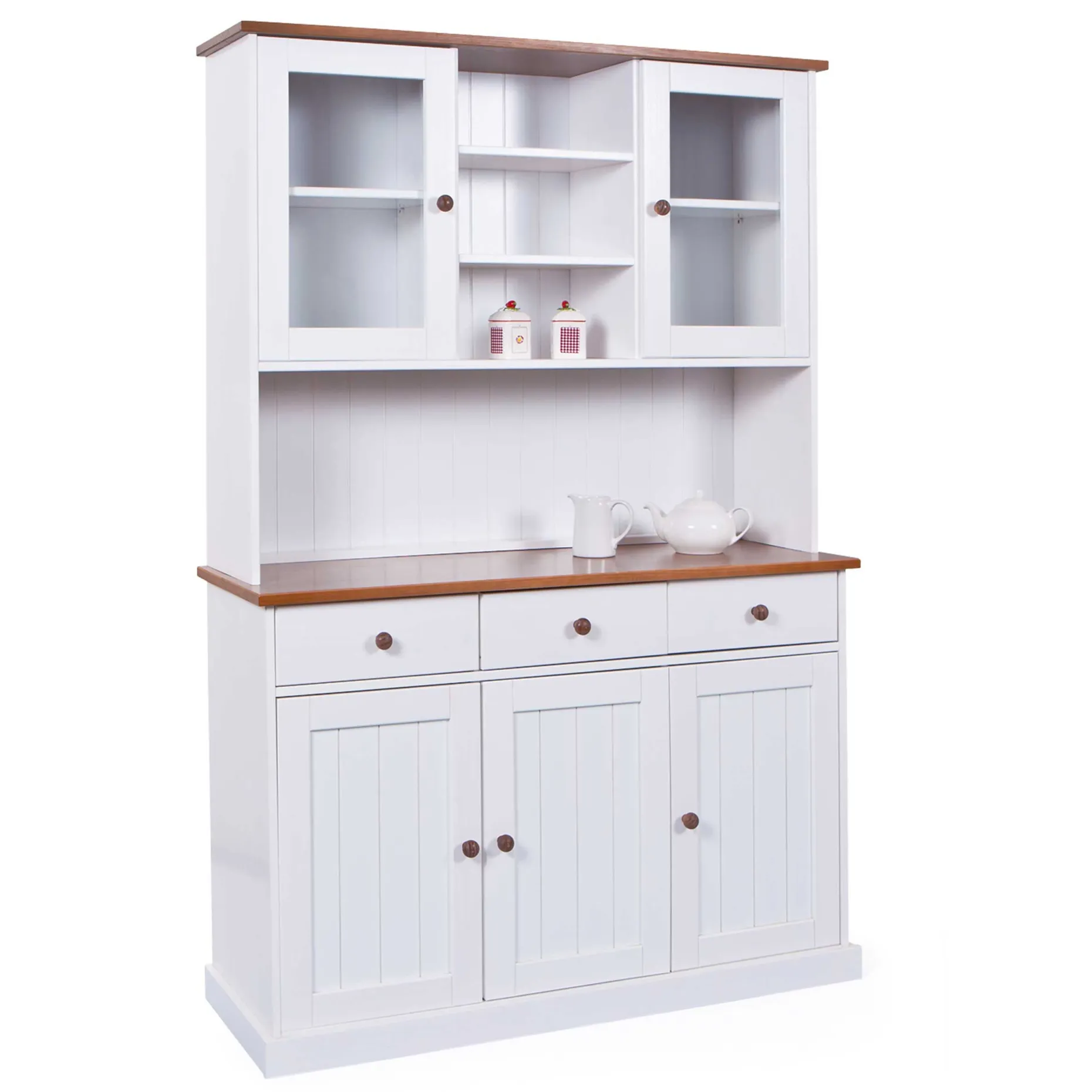 Buffetschrank Westerland breit - weiß/braun