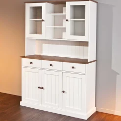 Buffetschrank Westerland breit - weiß/braun