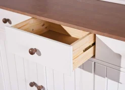 Buffetschrank Westerland breit - weiß/braun