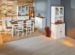 Buffetschrank Westerland breit - weiß/braun