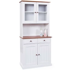 Buffetschrank Westerland schmal - weiß/braun