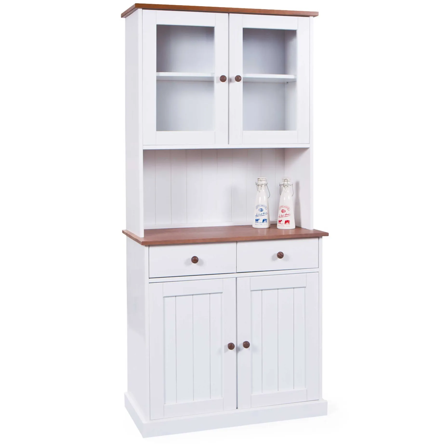 Buffetschrank Westerland schmal - weiß/braun