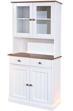 Buffetschrank Westerland schmal - weiß/braun