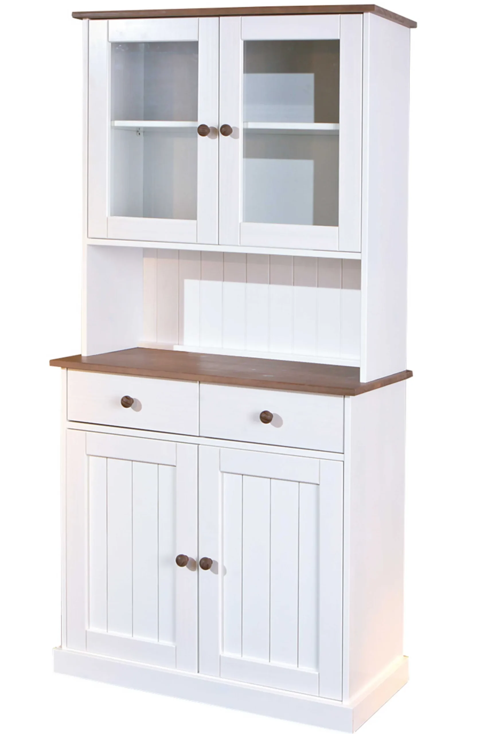 Buffetschrank Westerland schmal - weiß/braun