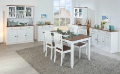 Buffetschrank Westerland schmal - weiß/braun