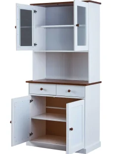 Buffetschrank Westerland schmal - weiß/braun