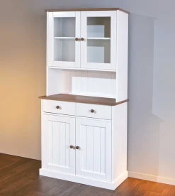 Buffetschrank Westerland schmal - weiß/braun
