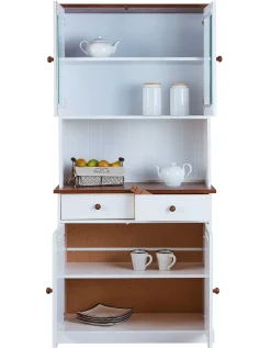 Buffetschrank Westerland schmal - weiß/braun