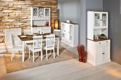 Buffetschrank Westerland schmal - weiß/braun