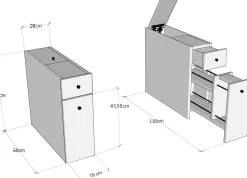 Calencia Badezimmerschrank | 100 % MELAMIN | Anthrazit