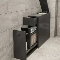 Calencia Badezimmerschrank | 100 % MELAMIN | Anthrazit