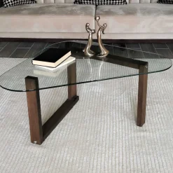 Emob Cam Couchtisch | GEHÄRTETES GLAS | Walnuss
