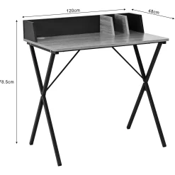 Kinder Emob Exclusive Carl Schreibtisch 120x48x78,5cm - Eiche Dekor/dunkelgrau