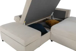 PGS Castel Ecksofa links - mit Stauraum - er Rippensamt