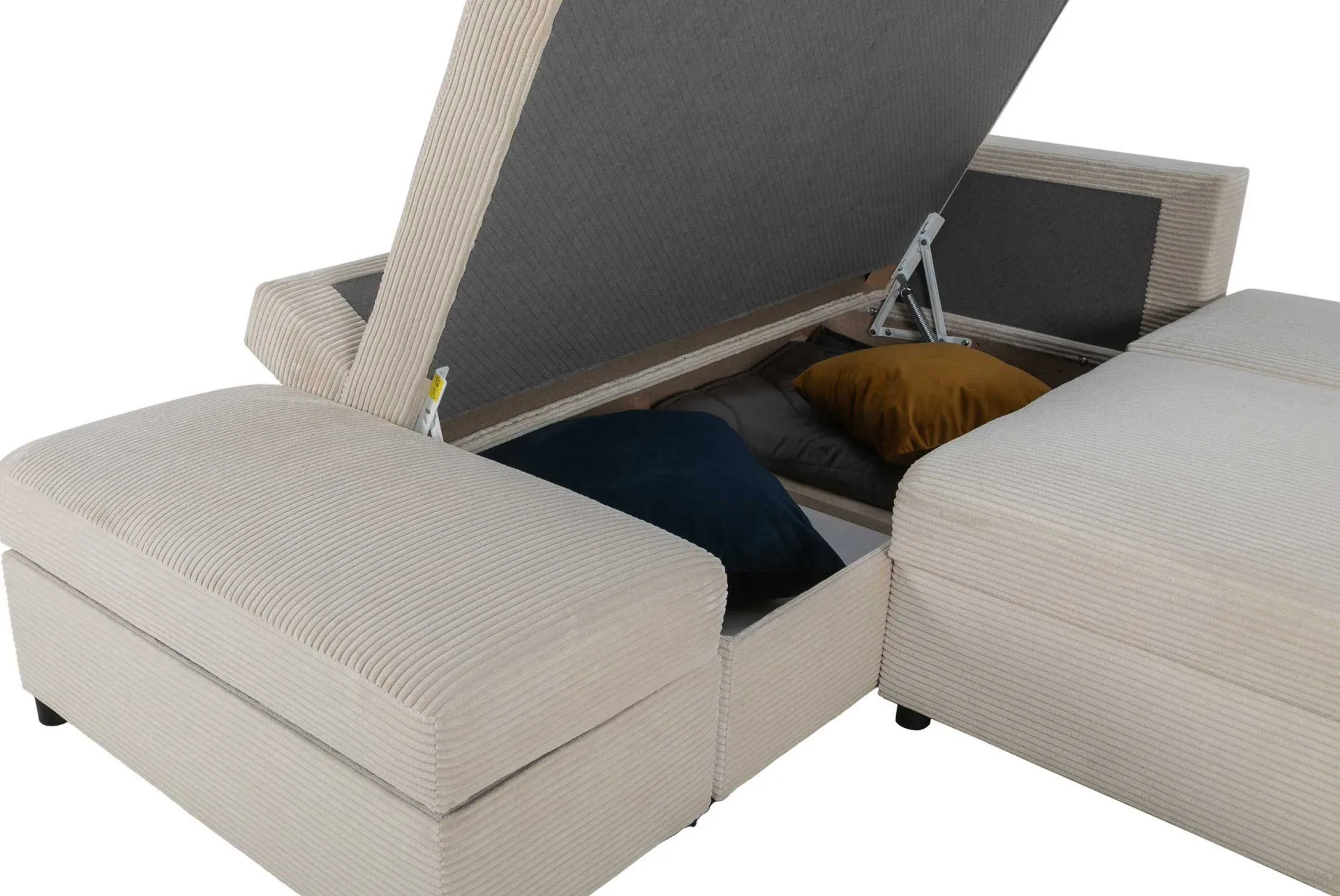 PGS Castel Ecksofa links - mit Stauraum - er Rippensamt