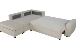 PGS Castel Ecksofa links - mit Stauraum - er Rippensamt