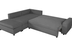 PGS Castel Ecksofa links - mit Stauraum - gerippter Samt