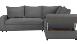 PGS Castel Ecksofa rechts - mit Stauraum - gerippter Samt