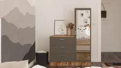 CC6 Mehrzweckschrank | 100 % MELAMIN | Atlantische Kiefer, Anthrazit