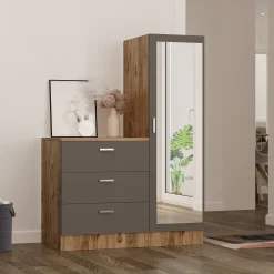 CC6 Mehrzweckschrank | 100 % MELAMIN | Atlantische Kiefer, Anthrazit