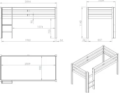Charlotte Halbhochbett weiß - birdy
