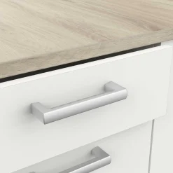 Chef-Unterschrank mit Platz für Spüle, Backofen und Kochfeld - Kronberg Eiche/Mattweiß
