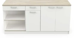 Chef-Unterschrank mit Platz für Spüle, Backofen und Kochfeld - Kronberg Eiche/Mattweiß