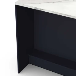 Chester Kücheninsel - 120x75x92cm - indigo/marmor
