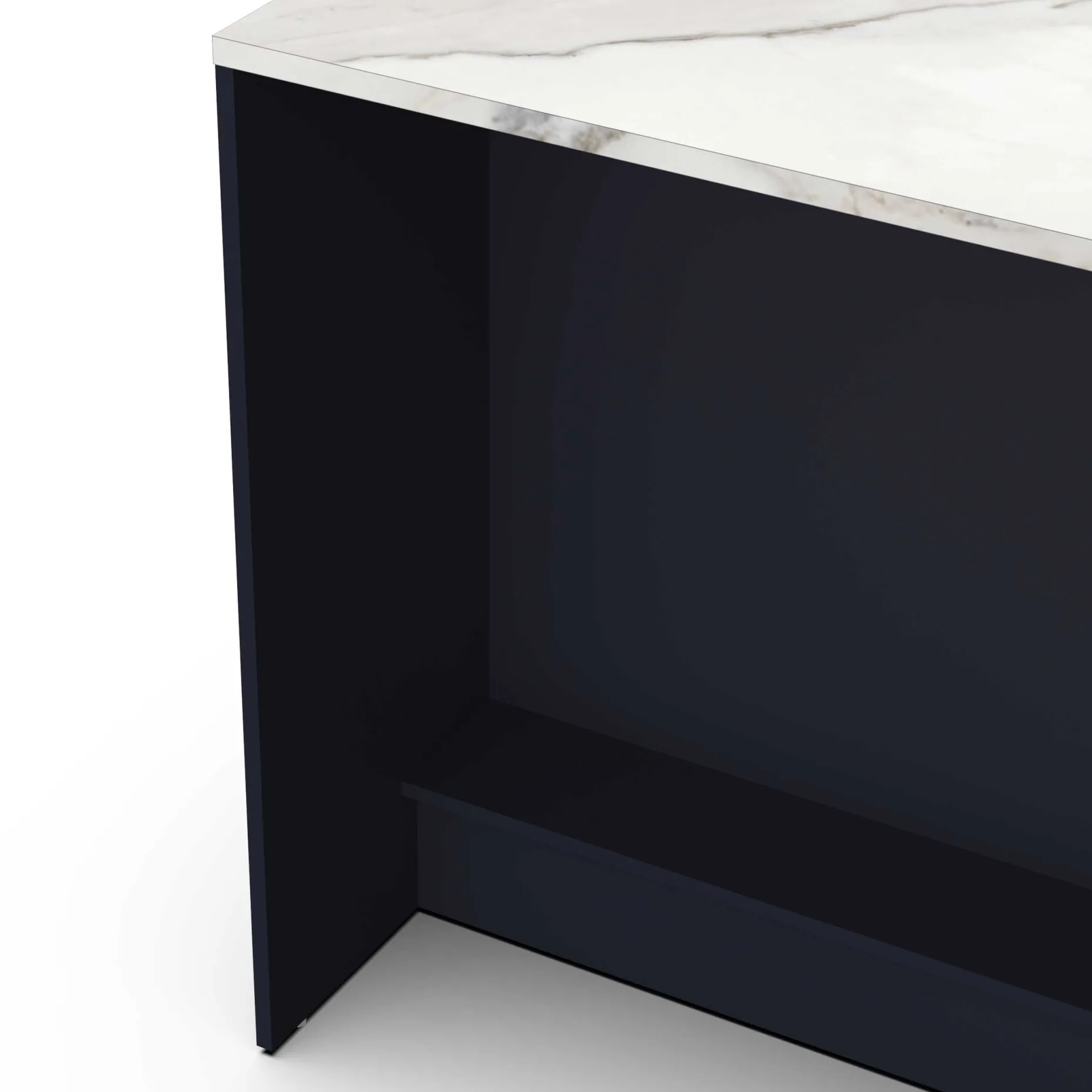 Chester Kücheninsel - 120x75x92cm - indigo/marmor
