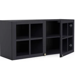 Chester Wandschrank - 120x37x55cm - 2 Türen aus Glas - indigo