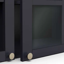 Chester Wandschrank - 120x37x55cm - 2 Türen aus Glas - indigo