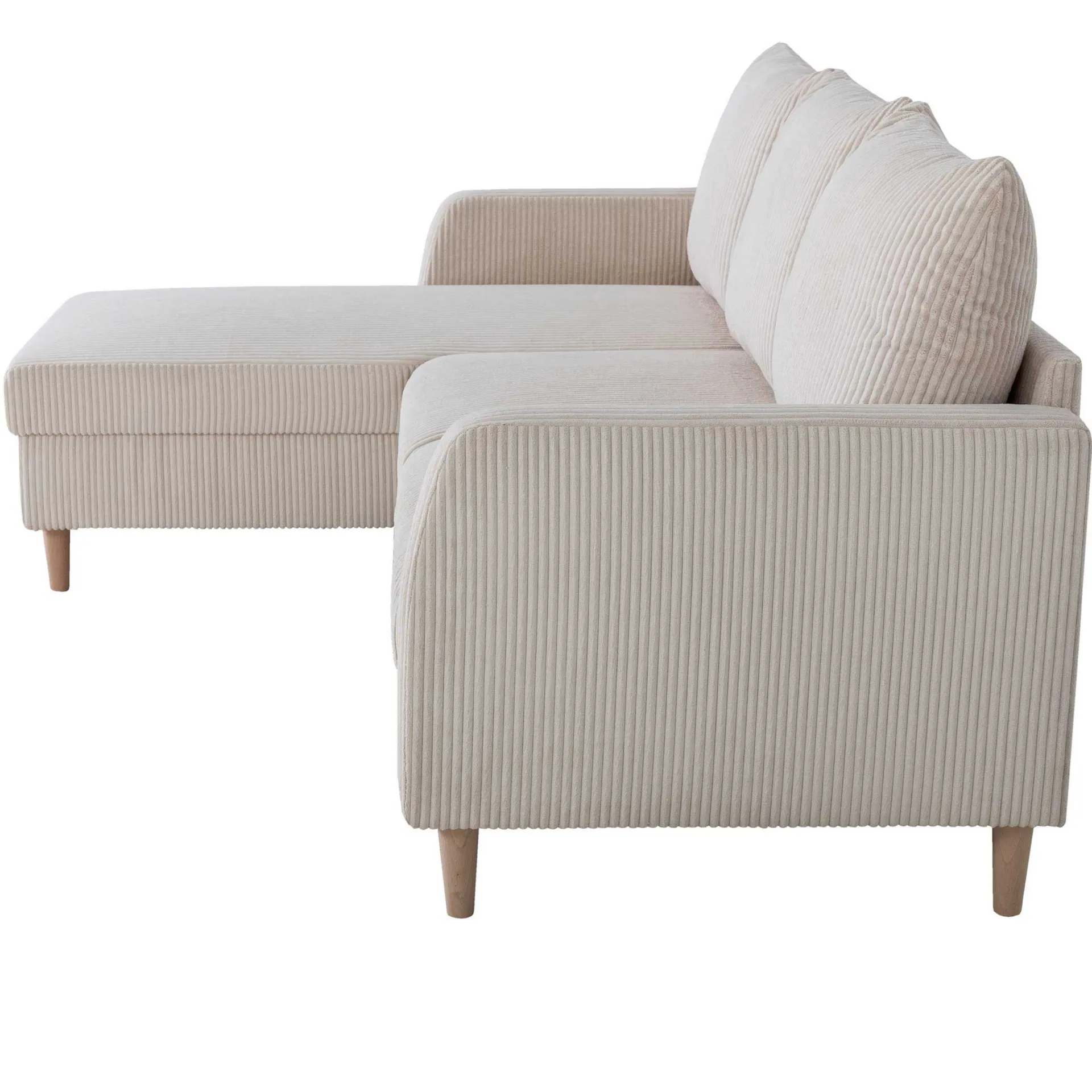 PGS Chip Ecksofa links - 192x137x82cm - gerippter Samt