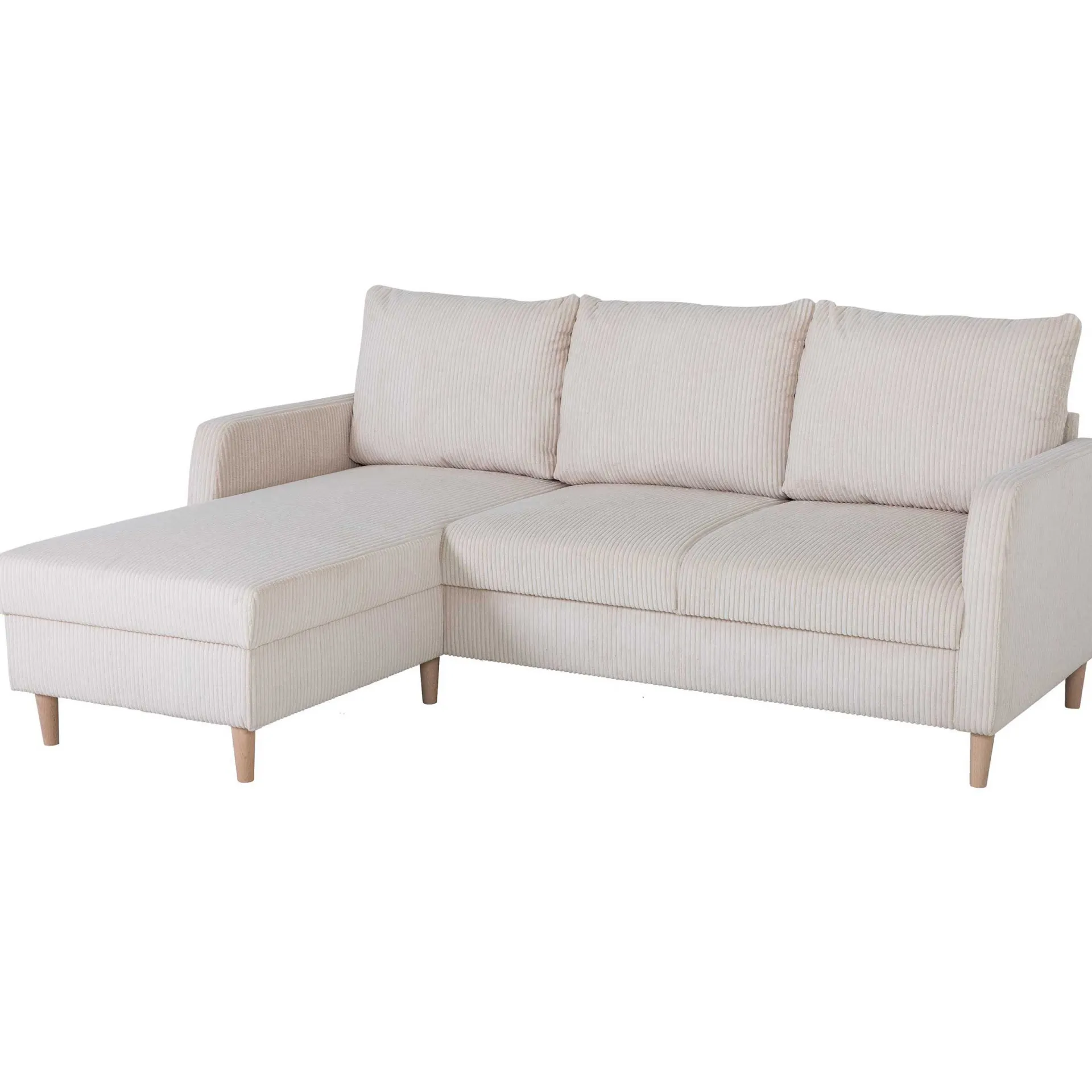 PGS Chip Ecksofa links - 192x137x82cm - gerippter Samt