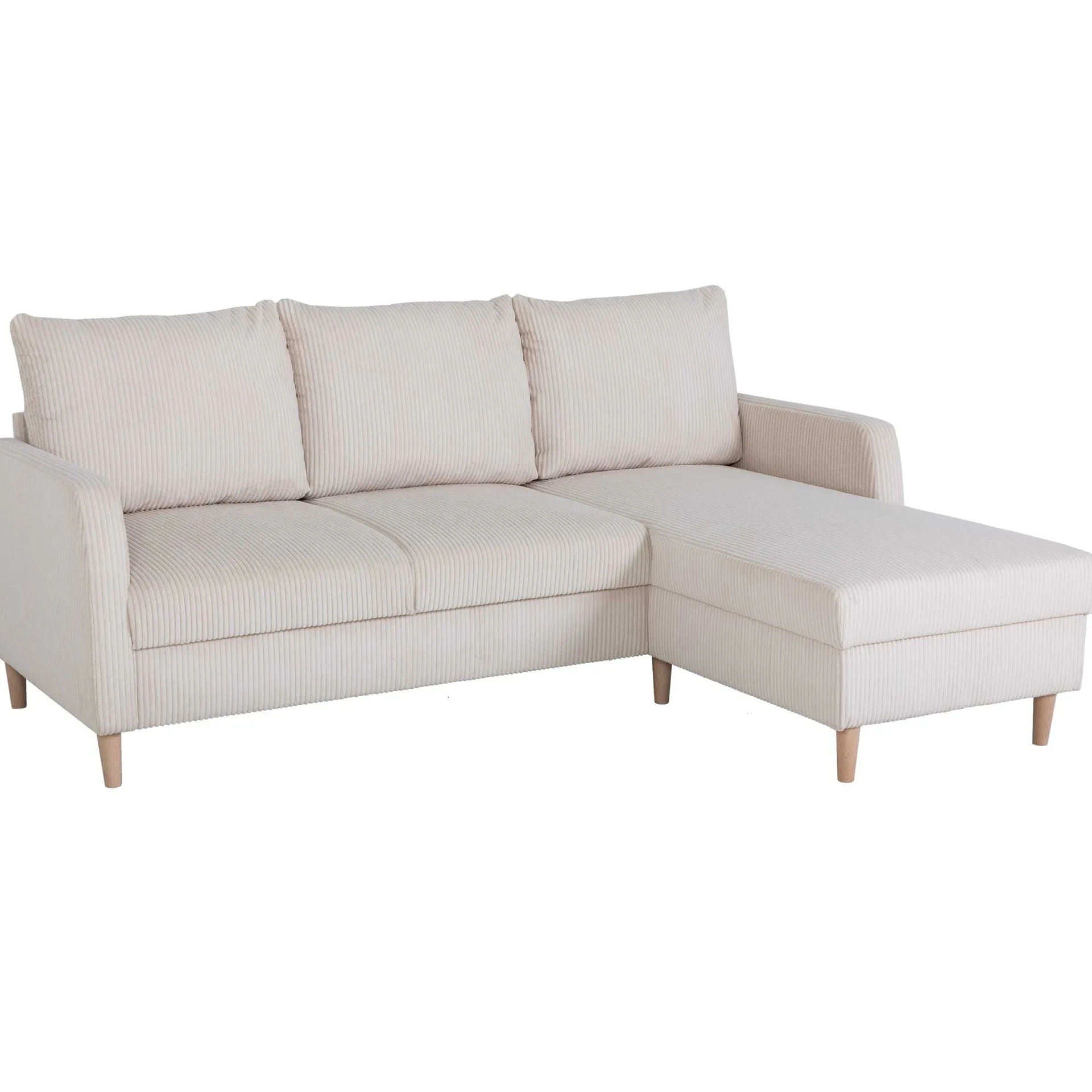 PGS Chip Ecksofa rechts - 192x137x82cm - gerippter Samt