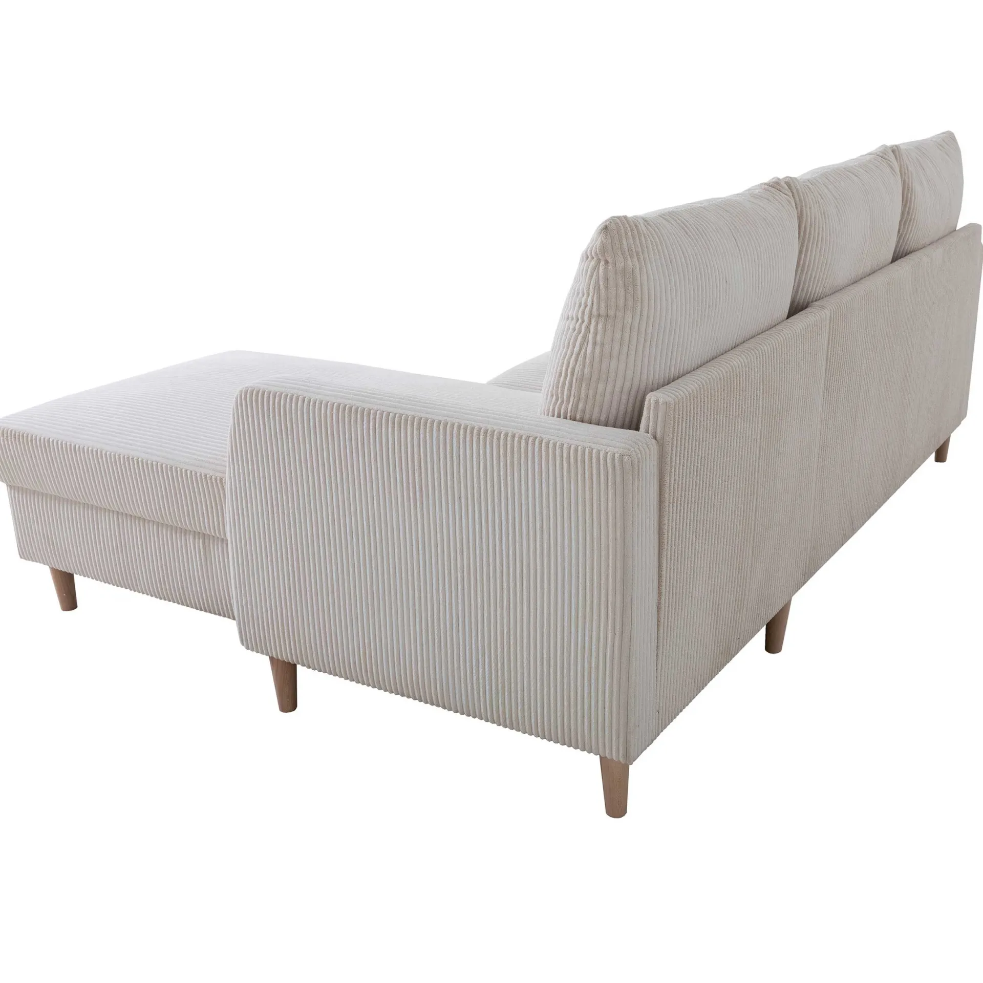 PGS Chip Ecksofa rechts - 192x137x82cm - gerippter Samt