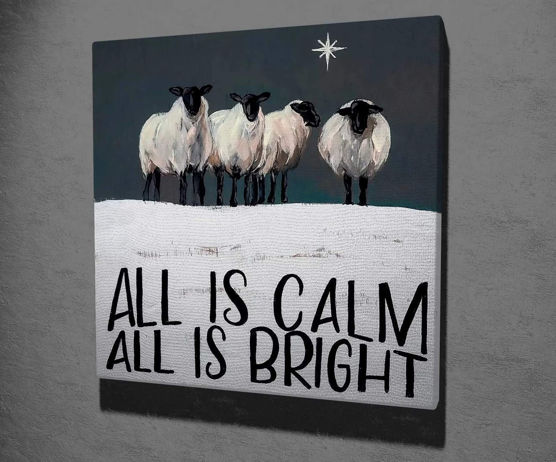 Emob Christmas Bouquet Dekoratives Leinwandbild | Holzrahmen | 45 x 45 cm