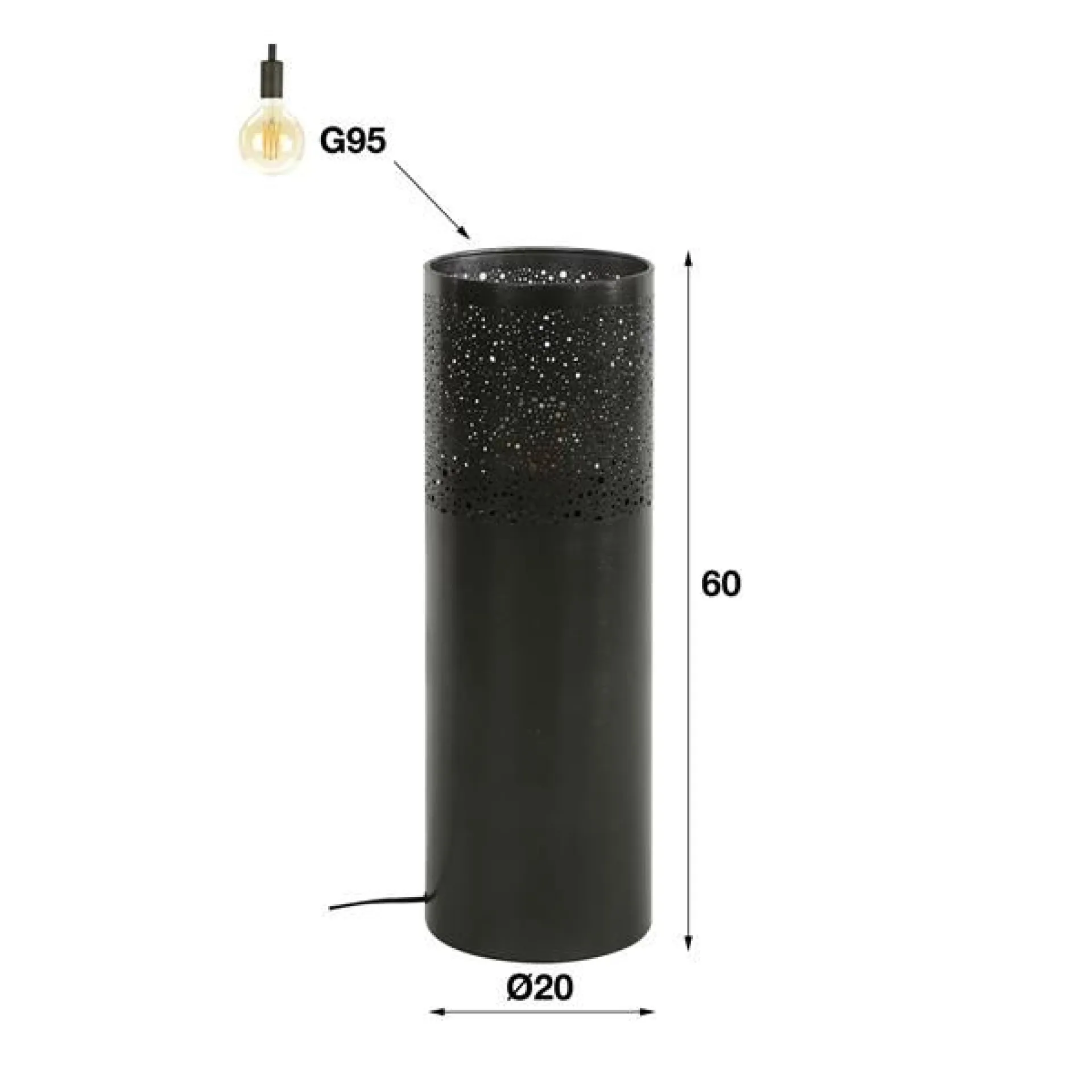 Emob Cindra Stehleuchte 60 cm- nickel