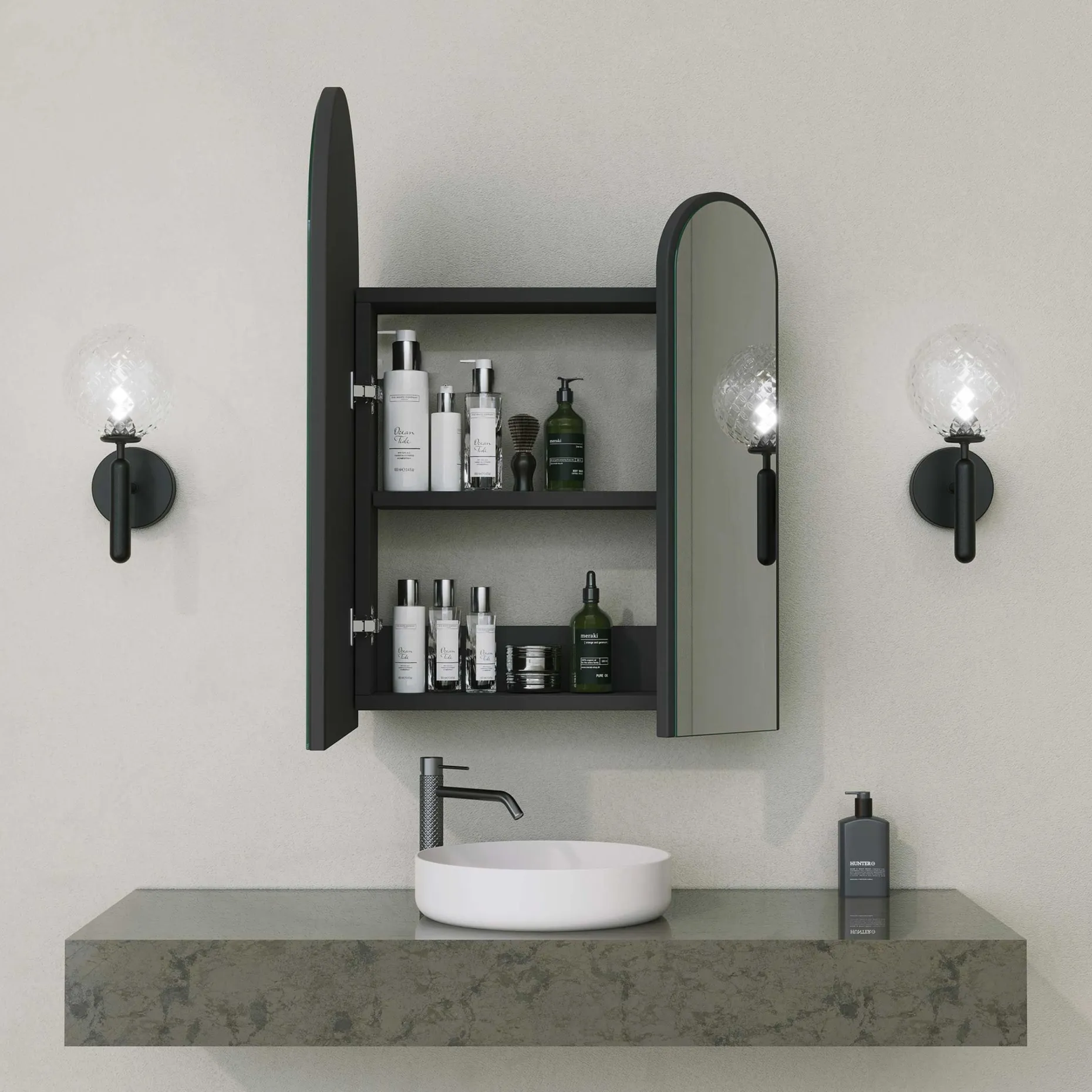 Classe Cabinet Badezimmerschrank | 100 % MDF | Schwarz
