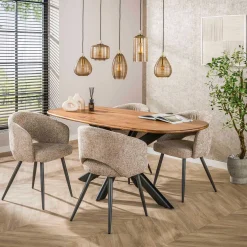 Emob Cliff Oval Tube 180 cm Esstisch (Sand)