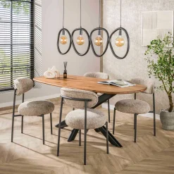 Emob Cliff Oval Tube 180 cm Esstisch (Sand)