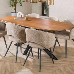 Emob Cliff Oval Tube Esstisch 215cm - Mango Sand