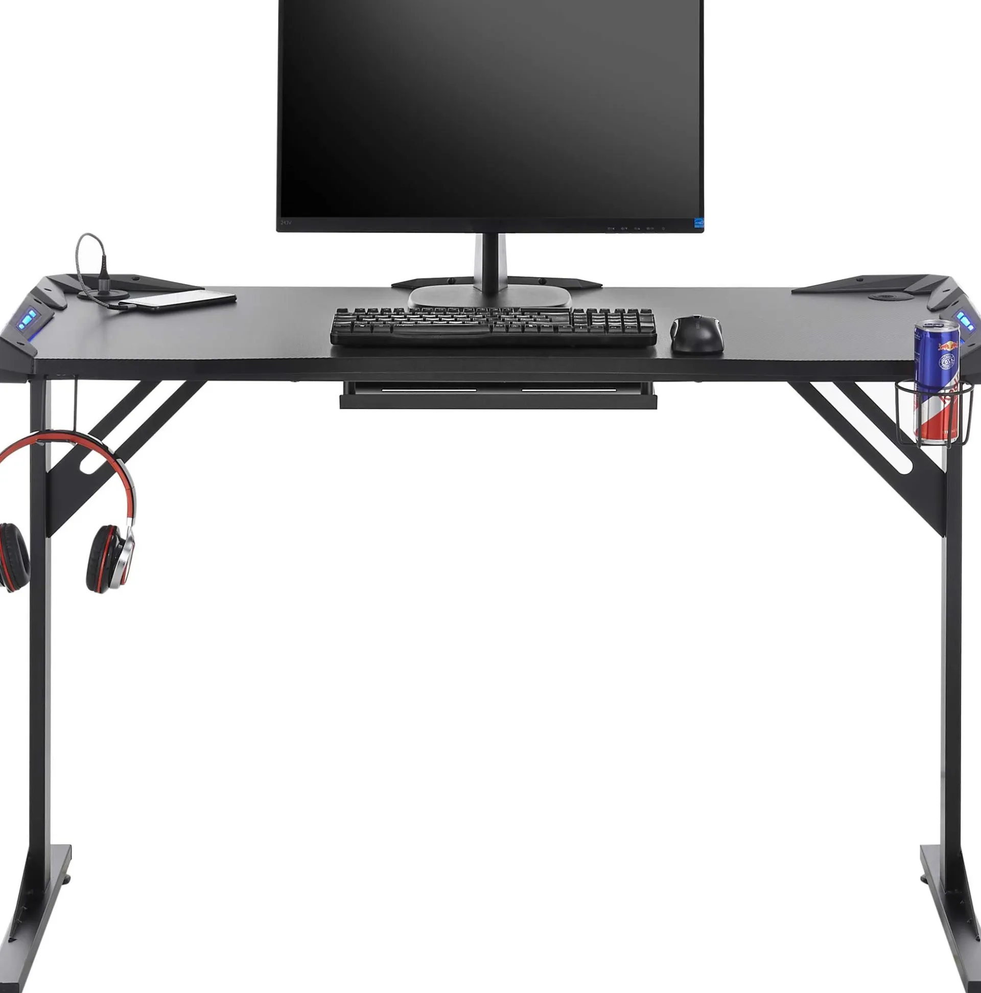 Emob Computertisch Bernal - 119x60x76cm - mit LED-Beleuchtung -