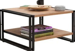 Emob Cosmo Couchtisch | 100 % MELAMIN | Atlantische Kiefer, Schwarz
